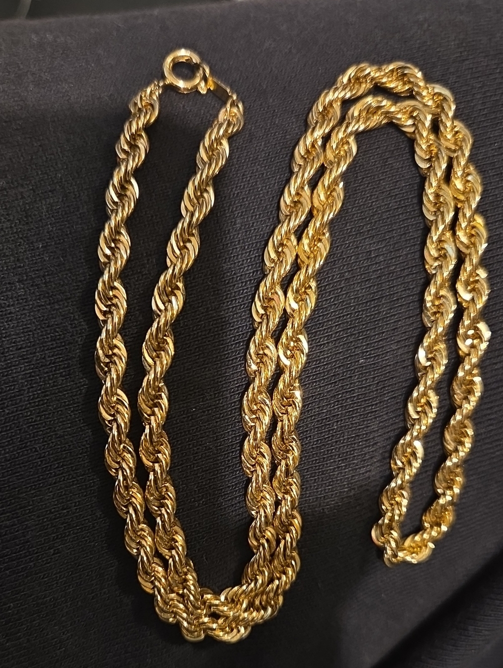 ​6mm Yellow Gold Diamond Cut Rope Chain 23" 37g - 10k Gold